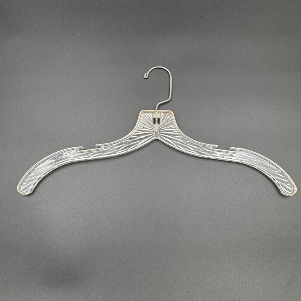 10 Vintage Clothes Hangers MCM Clear Plastic Prism Starburst Ice Crystal - Picture 3 of 7